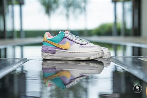 Check the transparent swoosh on this baby. Nike Women's Air Force 1 Shadow Pale Ivory/Celestial Gold ...