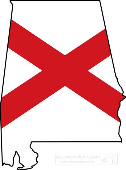 Alabama State Clipart Alabama State Map With Flag Overlay Clipart