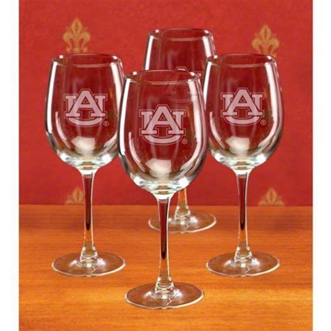 Auburn Tigers 16 Oz Deep Etched Red Wine Glass Four Pack By Campus Crystal 56 99 Auburn