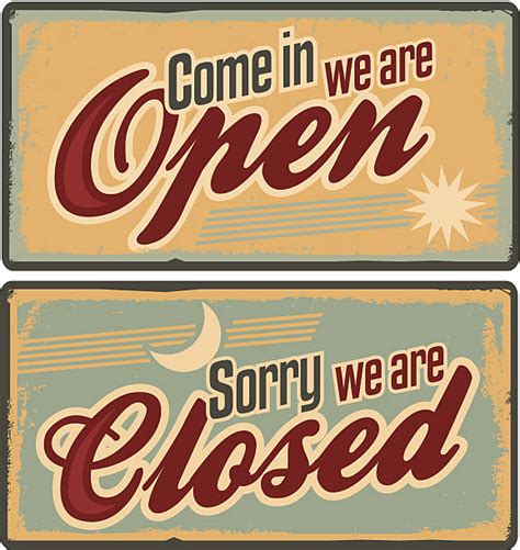 530 Vintage Open Closed Sign Stock Illustrations Royalty Free Vector