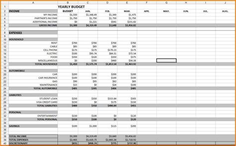 monthly expense spreadsheet template db excelcom