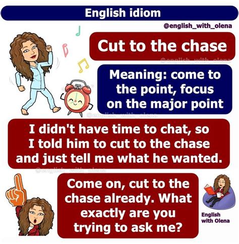 English With Olena English Idiom Cut To The Chase English Idioms
