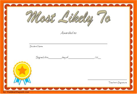 Top 9 New Most Likely To Certificate Ideas Free Download