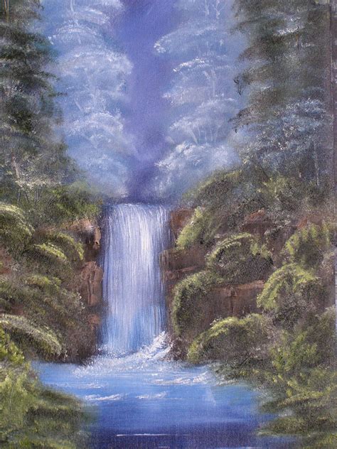 Woodland Waterfall 16 X 22 Oil Painting By Colin Walters Waterfall