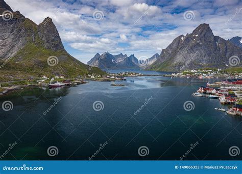 Aerial View Of Reine Lofoten Islands Norway The Fishing Village Of