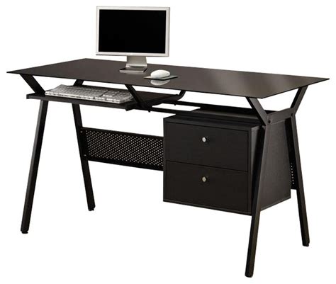 If you sit a lot in front of the computer, it is extremely important to. Black Simple Metal Glass 2 Storage Drawers Pullout ...