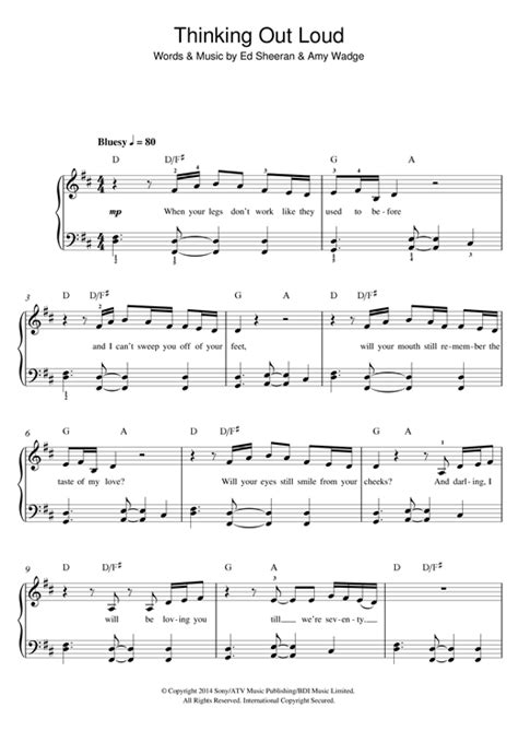 Thinking Out Loud Guitar Chords Easy - Sheet and Chords Collection