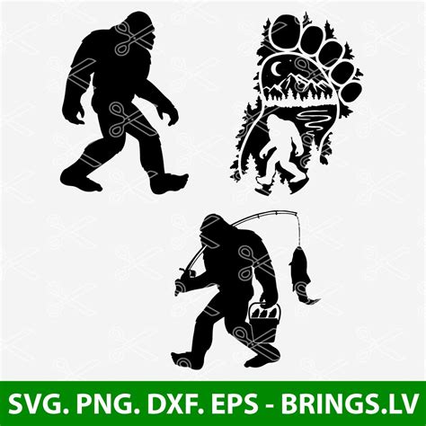 Bigfoot Svg Bundle Sasquatch Svg Dxf Png Eps Cuttable Files