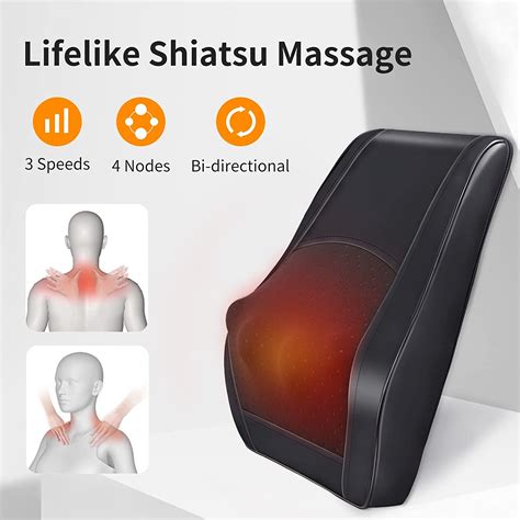 Boriwat Back Massager With Heat Massagers For Neck And Back Shiatsu Neck Mass 692624862579 Ebay