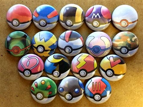 Set Of 17 1 Pokemon Pokeballs Button Pinbacks Ebay