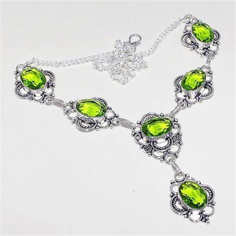 Collier Parure Sautoir Péridot Achat Vente Bijou Argent 925 Vente