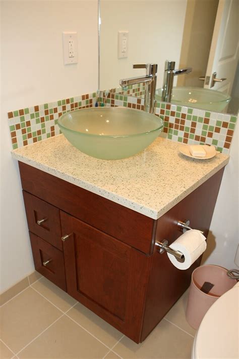 Guest Bathroom Sink And Cabinet Glass Vessel Sink Glass Til Flickr