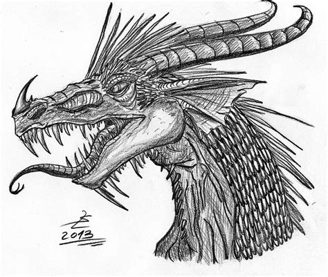Dragon Head Sketch By Giantdragon On Deviantart Dragon Head Drawing