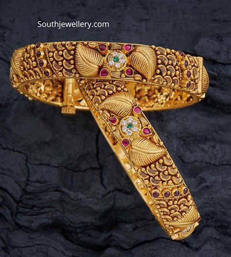 Antique Gold Bangles Collection By Navarathan Jewellers