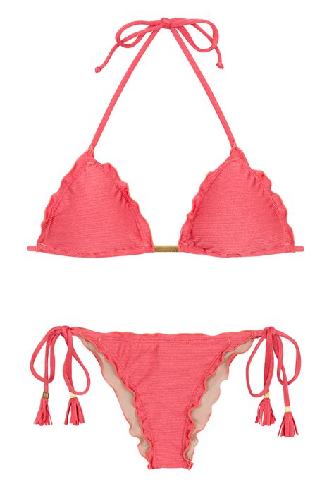 Two Piece Swimwear Pink Side Tie Scrunch Bikini Florence Frufru