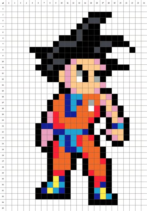 Goku Pixel Art Model De Desen Simplu