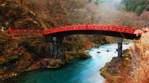 Wallpaper Bridge Winter Japan Long Exposure Nikko Tochigi