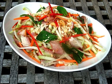 Susans Savour It Vietnamese Choko Barbecued Pork And Mint Salad