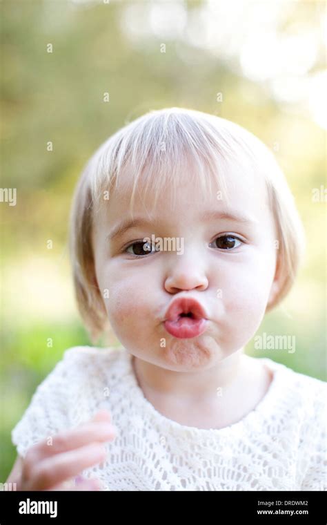 Young Girl Making Kissy Face Stock Photo Alamy