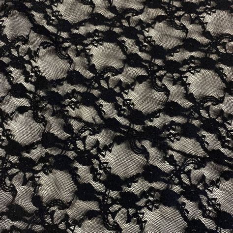Grace Foil Stretch Lace Black Shine Trimmings And Fabrics