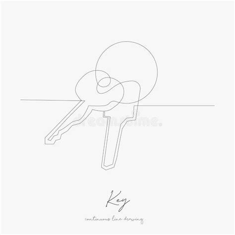 Continuous Line Drawing Key Simple Vector Illustration Key Concept