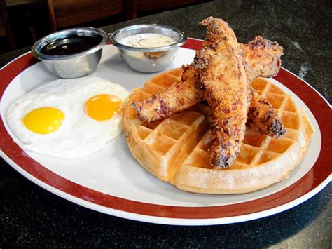 Maybe you would like to learn more about one of these? Fried Chicken, Eggs and Waffles From Founding Farmers ...