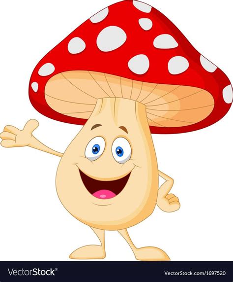 Vector Illustration Of Cute Mushroom Cartoon Download A Free Preview