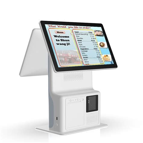 158inch Supermarket Dual Display Pos Machine J1900 Cpu Touch Screen