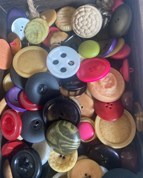 50 Big Vintage Buttons Assorted Styles Shapes And Colors Etsy