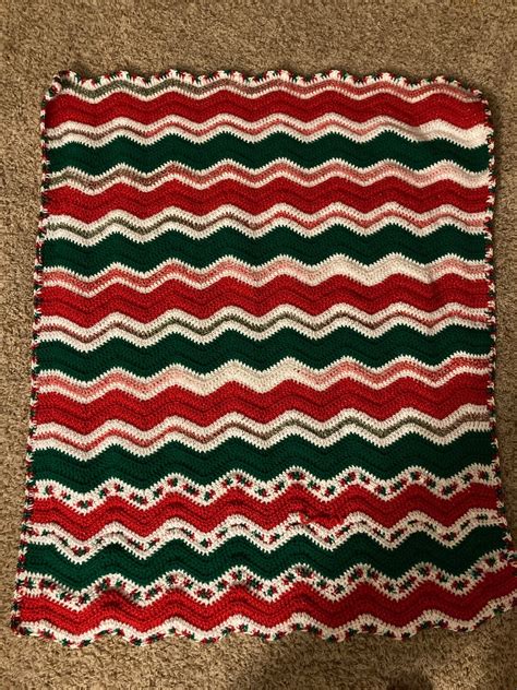 Handmade Crochet Christmas Throw Blanket Crochet Afghan Etsy