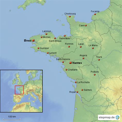 Stepmap Frankreich Bretagne Landkarte Für Frankreich