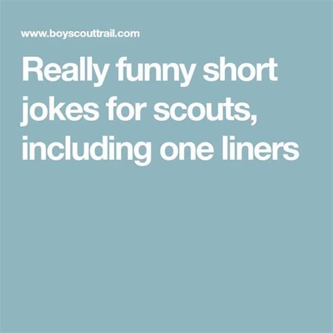 Really Funny Short Jokes For Scouts Including One Liners Really