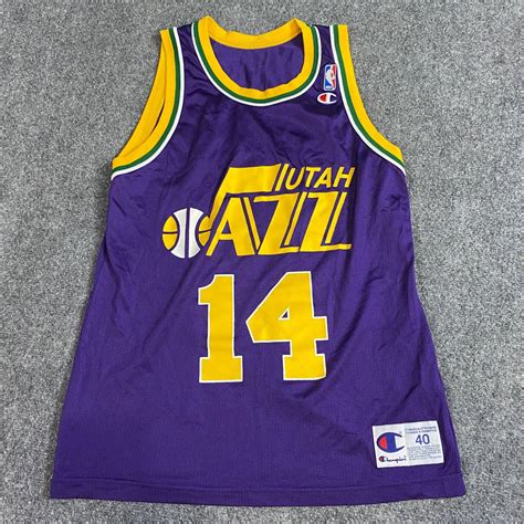 Vintage Utah Jazz Champion Basketball Jersey 40 Vintage Made In Usa