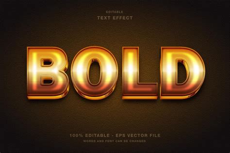 Premium Vector Gold 3d Bold Editable Text Effect