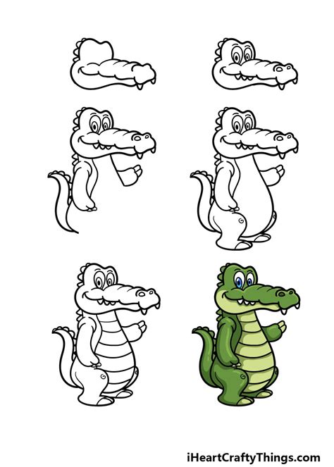 Cartoon Alligator Drawing How To Draw A Cartoon Alligator Step By Step
