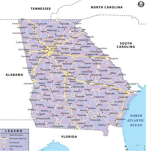 Map Of Georgia State Map Of Usa United States Maps