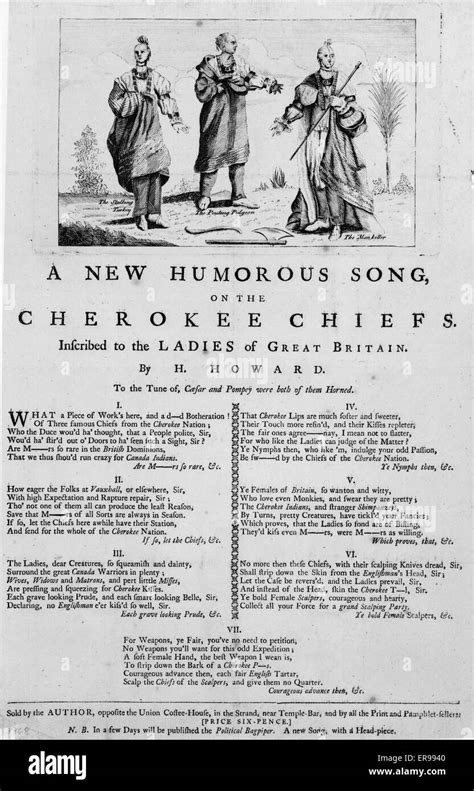 A New Humorous Song On The Cherokee Chiefs Inscribed To The Ladies Of