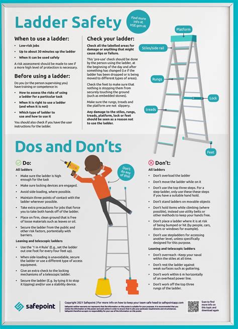 Ladder Safety Free Poster Safepoint Lone Worker Apps And Devices