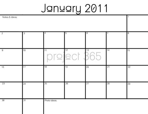 Project 365 Project 366 Calendar Days Free Printable Gambaran