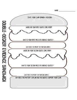This sequence graphic organizer can be used in many ways: Double Decker Evidence Sandwich by Christi Carpenter | TpT
