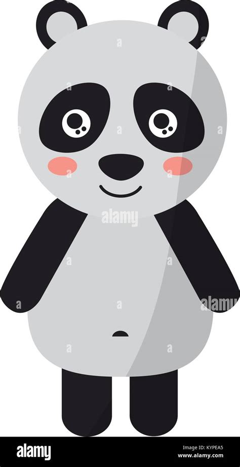 Cute Panda Bear Animal Standing Cartoon Wildlife Stock Vector Image