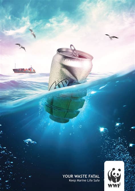 Seawater Pollution On Behance Ads Creative Creative Posters Creative