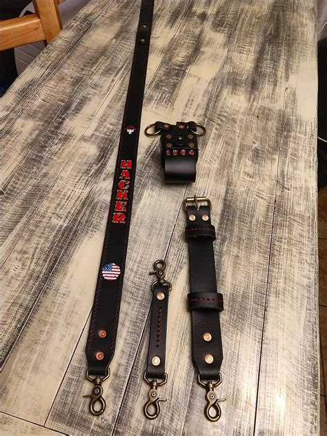 Firefighter Leather Radio Strap Set Handmade