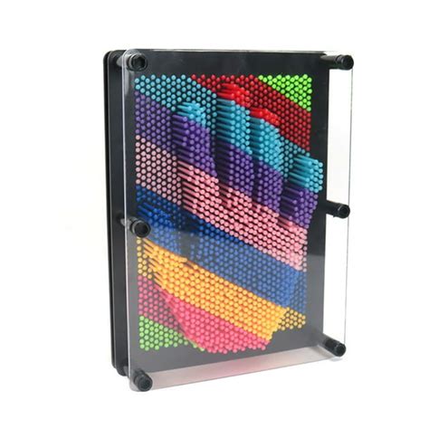 Holloyiver 3d Pin Art Toy Rainbow Plastic Pin Art Board Sensory