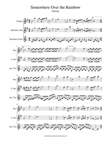 Is creating easy sheet music for violin & lessons, hints & tips. Somewhere Over the Rainbow Sheet music for Violin, Saxophone (Alto), Saxophone (Tenor) (Mixed ...