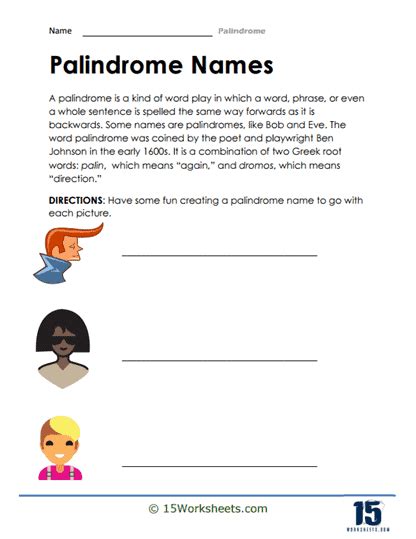 Palindromes Worksheets 15