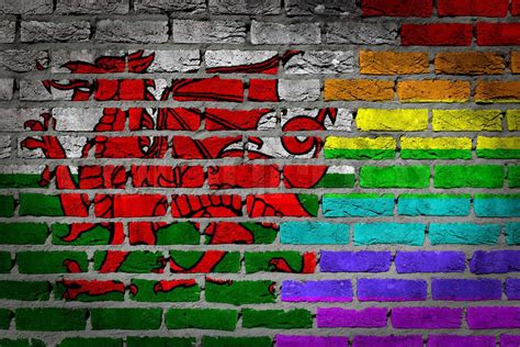Dark Brick Wall Lgbt Rights Wales Stock Image Colourbox