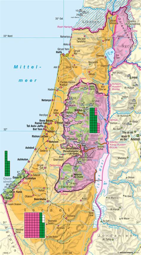 Israel, palästina, heiliges land 1:150 000 : Diercke Weltatlas - Kartenansicht - Palästinensische ...