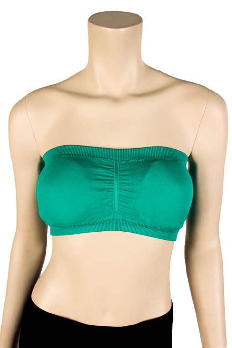 Womens Strapless Padded Bra Bandeau Tube Top Removable Pads Seamless