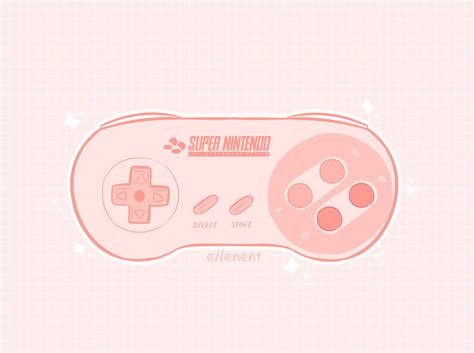 Pastel Pink Wii U Gamepad Snes Controller Ellens Art